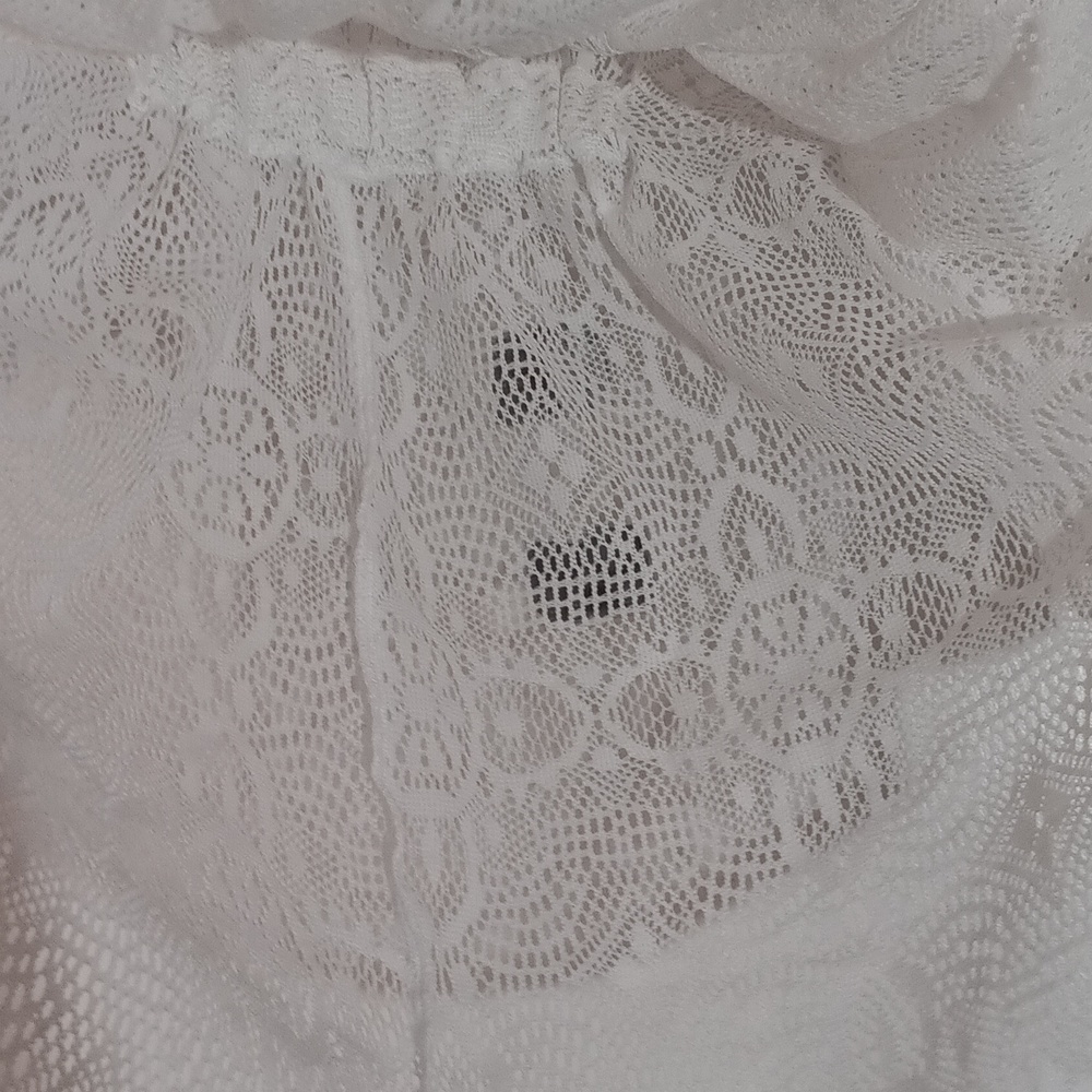 Jaclyn Smith White Lace Beach Cover-Up Size S - Picture 5 of 6